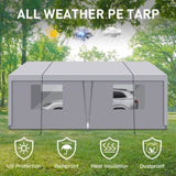 Carport, 1020 Heavy Duty Portable Carport Garage Tent for Outdoor Storage Shelter grey W1350P176011