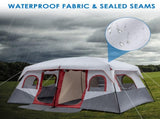 10 Person Family Cabin Tent, 2 Room Huge Tent with Storage Pockets for Camping 85333487