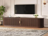 Vintage Rustic TV Stand with Sliding Wood Slatted Doors for TVs up to 75", Farmhouse Fluted TV N721P427206P