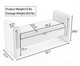 032-Velvet Fabric Storage Bench Bedroom Bench With Gold Metal Trim Strip For Living Room Bedroom W527122005