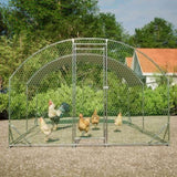 ZNTS Large Chicken Coop Metal Chicken Run with Waterproof and Anti-UV Cover, Dome Shaped Walk-in Fence W2505P194437