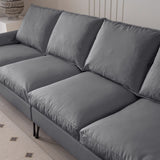 104.5"Modern Sectional Technical leather L-Shaped Sofa Couch with Convertible Ottoman 68276299
