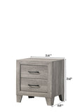 1pc Contemporary Two-Drawers Nightstand Bed Side Cabinet Wooden Furniture Rustic Gray Color B2741P334813