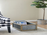 Set Of 2 Rectangular Rustic Planter, L20x14x11.5" S17x12x10" W2078P323425