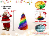 6ft Rainbow Spiral Christmas Tree, 1248 Branch Tips, Colorful PVC Artificial Holiday Tree with 84468367