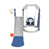 ZNTS Kids Swing and Slide Set 3-in-1 Slide with Basketball Hoop for Indoor and Outdoor Activity W2181139446