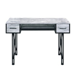 Antique White and Black Computer Desk with Keyboard Tray B062P184558