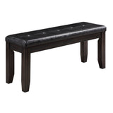 Black and Espresso Bench with Tufted Cushion B062P181299