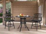 32*32*41" Outdoor Patio Cast Aluminum Round Bar Table 49406903