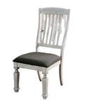 ZNTS Transitional 2pcs Side Chairs Antique White Solid wood Gray Fabric Dining Room Furniture Chair Bold B011P203543