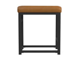24" Indoor Square Backless Metal Upholstered Counter Stool, Faux Leather 95201789