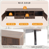 Mid Century TV Stand 2 Drawers, Media Console Table for TVs up to 85'', Entertainment Center N710P193724Q
