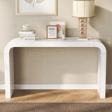 U_STYLE Minimalist Acacia Vneer Entryway Table with Two Legs,Stylish and Elegant Design,Suitable for N711P213374K