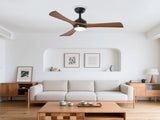42" Solid Wood Blades Ceiling Fan with Lights Remote Control,Quiet DC Motor 3 Blade Ceiling Fans 6 W3596P460815