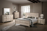 Imerland Contemporary White Wash Finish Bedroom Set, King Bed, Dresser, Mirror, Nightstand and Chest T2574P201558