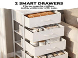 2/4-Drawer Dresser with Metal Frame & Wood Top, Fabric Storage Organizer, White 34636983