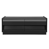 Modern Rectangle Coffee Table with 4 Drawers and 2 Display Shelves, 47.2" Wood Coffee Table with 34248855