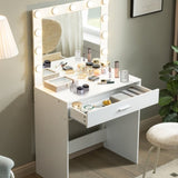 ZNTS Vanity Desk with Mirror and Lights, Dressing Table with Large Drawer, 1 Level Storage Dresser & 3 84566565