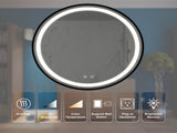 24inch Bathroom Led Classy Vanity Mirror with focused backplane,Black aluminum alloy frame,High W1992P210838