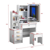 Fashion Vanity Desk with Mirror and Lights for Makeup and Chair, Vanity Mirror with Lights and Table W509120066