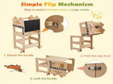 3-in-1 Convertible Toddler Learning Tower Step Stool with Chalkboard, Poplar Wood Flip Design 66238159