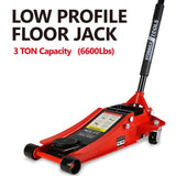 ZNTS Hydraulic Low Profile and Steel Racing Floor Jack with Dual Piston Quick Lift Pump,3 Ton 09528652