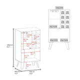 Aster 23" Wide Double Door Bar Cabinet and Glass door comparment, Eight bottle cubbies and stemware B200P235829
