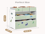 Design & Store 6 Bin Toy Storage Organizer with Interchangeable Patches, Green/Pink 85588456