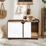 ZNTS Cat Litter Box Enclosure, Hidden Cat Washroom, Kitty End Table, Furniture Style with Double W1687P181870