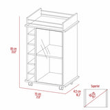 Dukat Bar Cart,Two Shelves, Six Built-in Wine Rack, Four Casters -Espresso B20091847