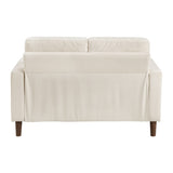 Modern Contemporary Beige Corduroy Upholstered Loveseat Comfortable Cushion Solid Wood Living Room B011P359659