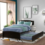 Twin size Platform Bed with Trundle, Espresso WF194304AAP