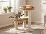 Multi-Level Cat Tree with 2 Wicker Baskets & Sisal Scratching Posts Indoor Cat Tower 01745223