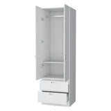 ZNTS White 2-Door 2-Drawer Wardrobe B062P205246