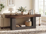 63" Long Narrow Entryway Table with Anti-Tip Safety, Farmhouse Sofa Console Table with 2-Tier 60476071
