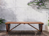 2-Person Rustic Garden Bench, Outdoor Wagon Wheel Porch Bench for Backyard Patio Garden, Brown 90362305