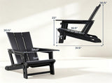 Black Weatherproof HDPE Outdoor Adirondack Chair, 330LBS Capacity Ergonomic Patio Lounge Chair with 49748678