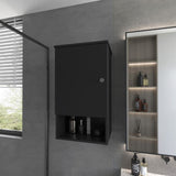Carrizo Medicine Cabinet in Melamine With One Door, Black B128P237146
