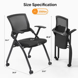 ZNTS 2 Pack Stackable Conference Room Chairs with Wheels, Folding Office Chair with Rebound Back, Padded 67372480