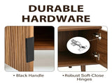 Fluted TV Stands for Living Room, 54.3" Mid Century Modern Entertainment Center, TV Console with W3204P469395