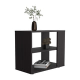 Garden 19,7" High Side Table , End Table, Sofa Table with Two Shelves Black B200P286963