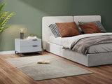 22" Grey white Nightstand with 2 Drawer , Small Dressers for Closet, Wood Storage Cabinet for W2948P245251