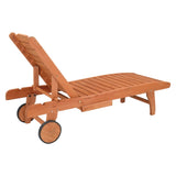 ZNTS 183*58*36.5cm Outdoor Garden Fir With Wheels And Drawers Two-Speed Adjustment Garden Wooden Bed 26963924