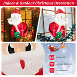 3.3FT Inflatable Window Santa & Wreath 2 Internal LED Lights, 3 Suction Cups 1 Rope, 45s 62218090