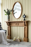 24" x 36" Oval Wall Mirror with Wood Frame, Farmhouse Wood Mirror for Bathroom Entryway Console Lean W2078126447