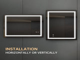 36*28 LED Lighted Bathroom Wall Mounted Mirror with High LumenAnti-Fog Separately ControlDimmer 24559515