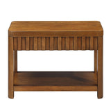 25'' Rectangular Farmhouse End Table with Storage Shelf, Sofa Side Table with Solid Wood Legs for W1202P177312