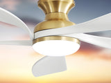 52 Inch Ceiling Fan with Dimmable 3 Colors LED Light Reversible Noiseless DC Motor Smart APP Remote W934P152352