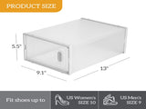 Shoe Storage Boxes 12 Pack Clear Plastic Stackable - White 16104791