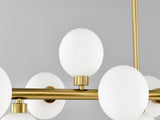 Pendant Lamp with Opal Glass Shade, 16-Lights Modern Farmhouse Ceiling Pendant Hanging Light Fixture W5008P466519